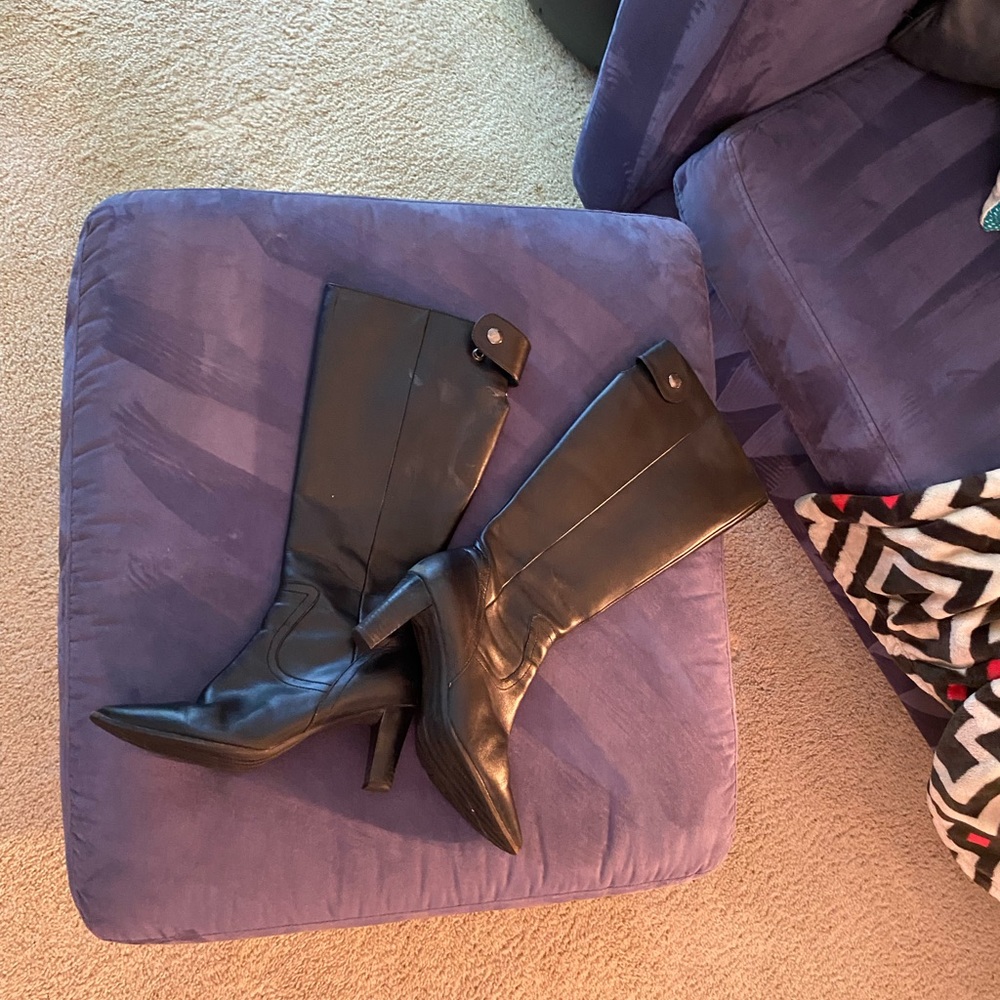 Rockport Knee high leather wider calf heeled boots-size 8.5
